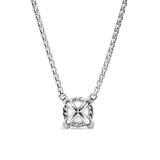 David Yurman Pearl Classics Necklace In Sterling Silver With Diamonds, 6.5mm