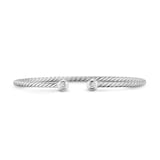 David Yurman Petite Modern Flex Cable Bracelet In Sterling Silver With Diamonds, 2.6mm - Size Small