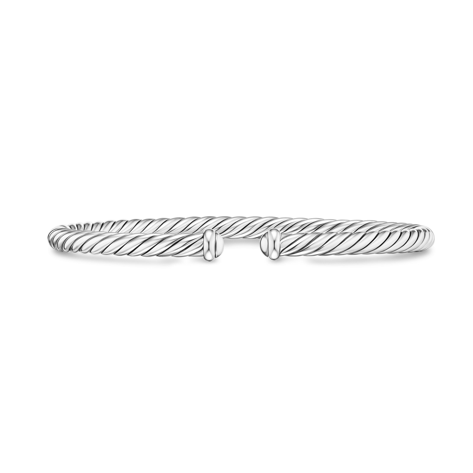 David Yurman Cable Flex Bracelet In Sterling Silver, 4mm  - Size Medium