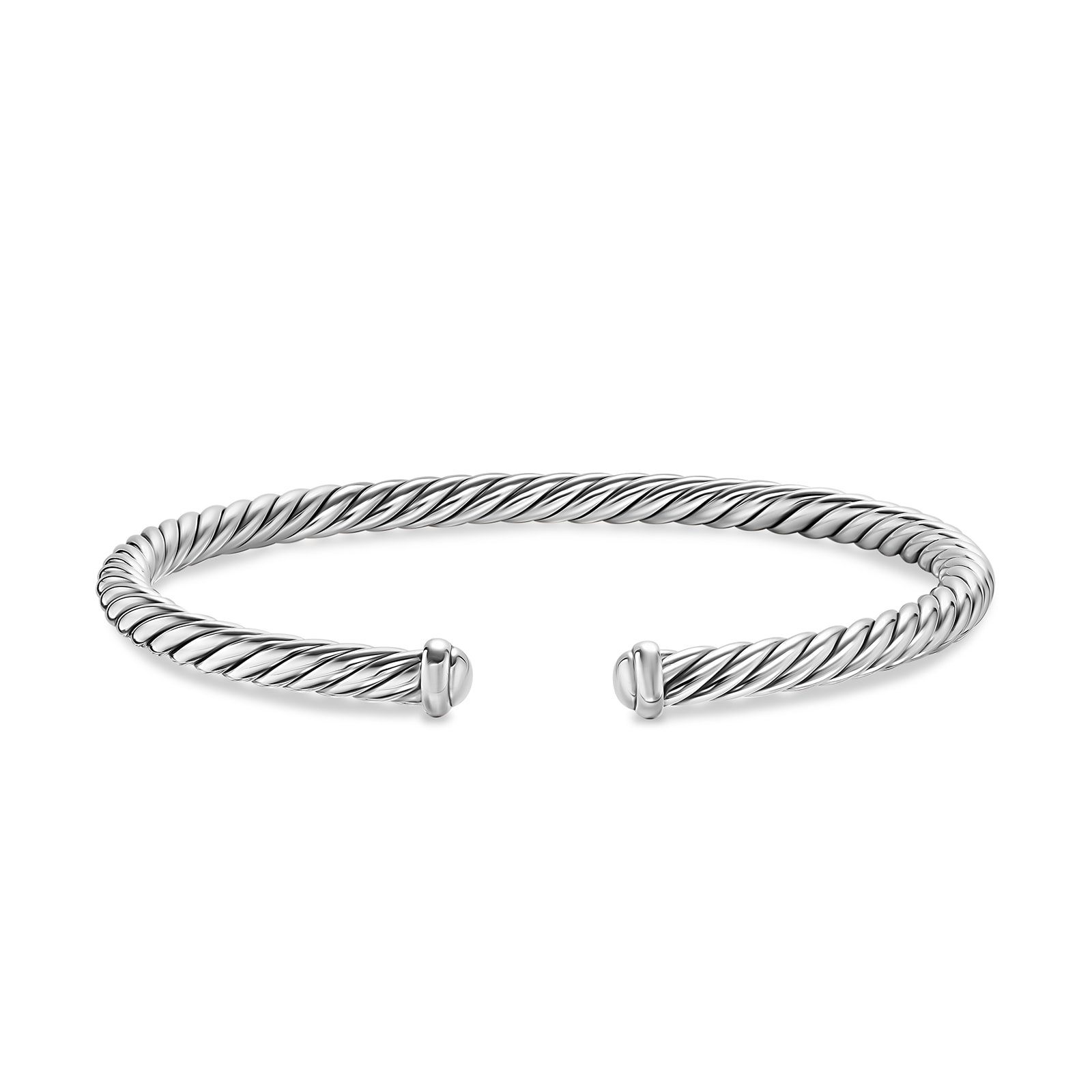 David Yurman Cable Flex Bracelet In Sterling Silver, 4mm  - Size Medium