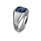 David Yurman Streamline Signet Ring In Sterling Silver With Pietersite, 14mm - Ring Size 9