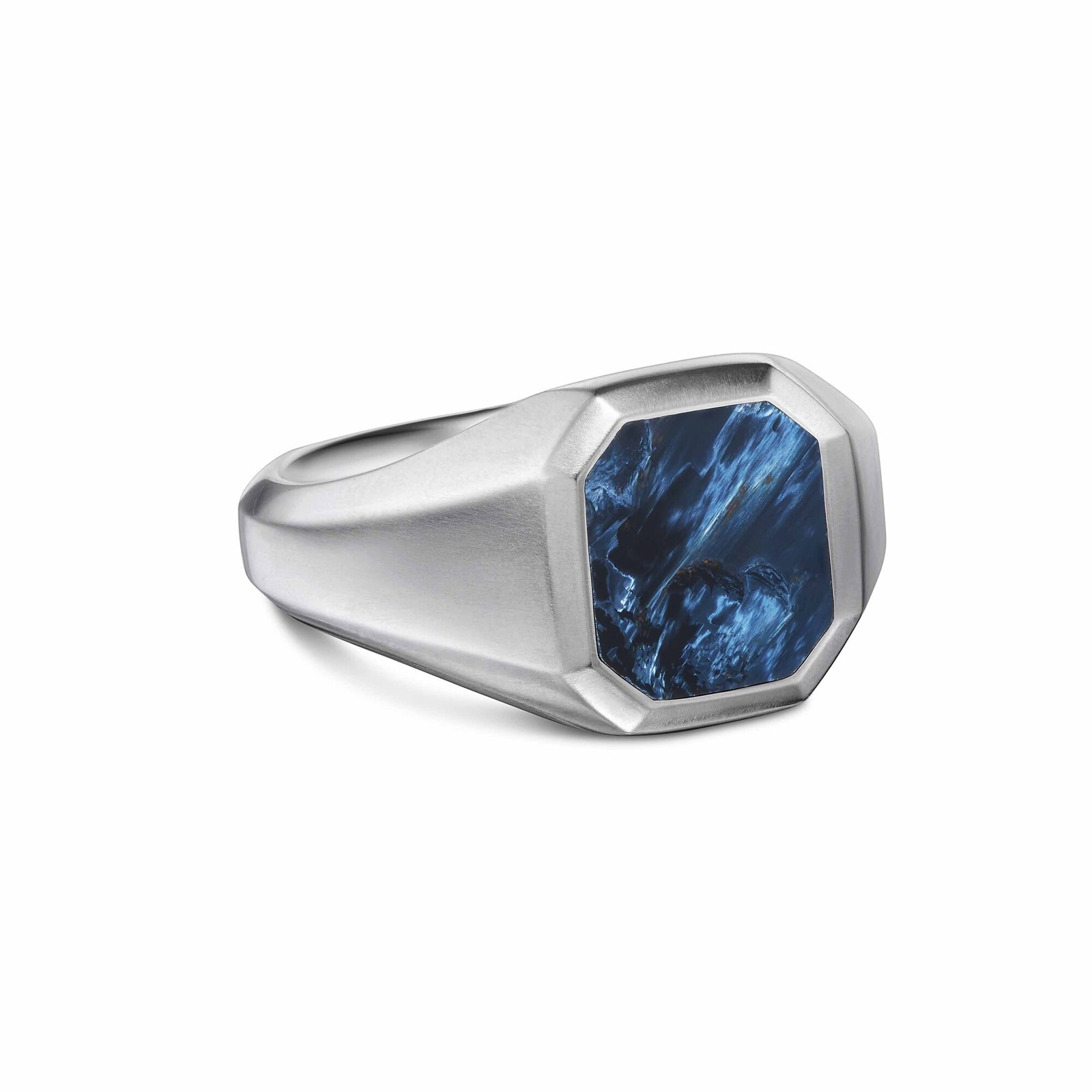 David Yurman Streamline Signet Ring In Sterling Silver With Pietersite, 14mm - Ring Size 10