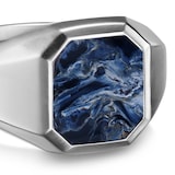 David Yurman Streamline Signet Ring In Sterling Silver With Pietersite, 14mm - Ring Size 10