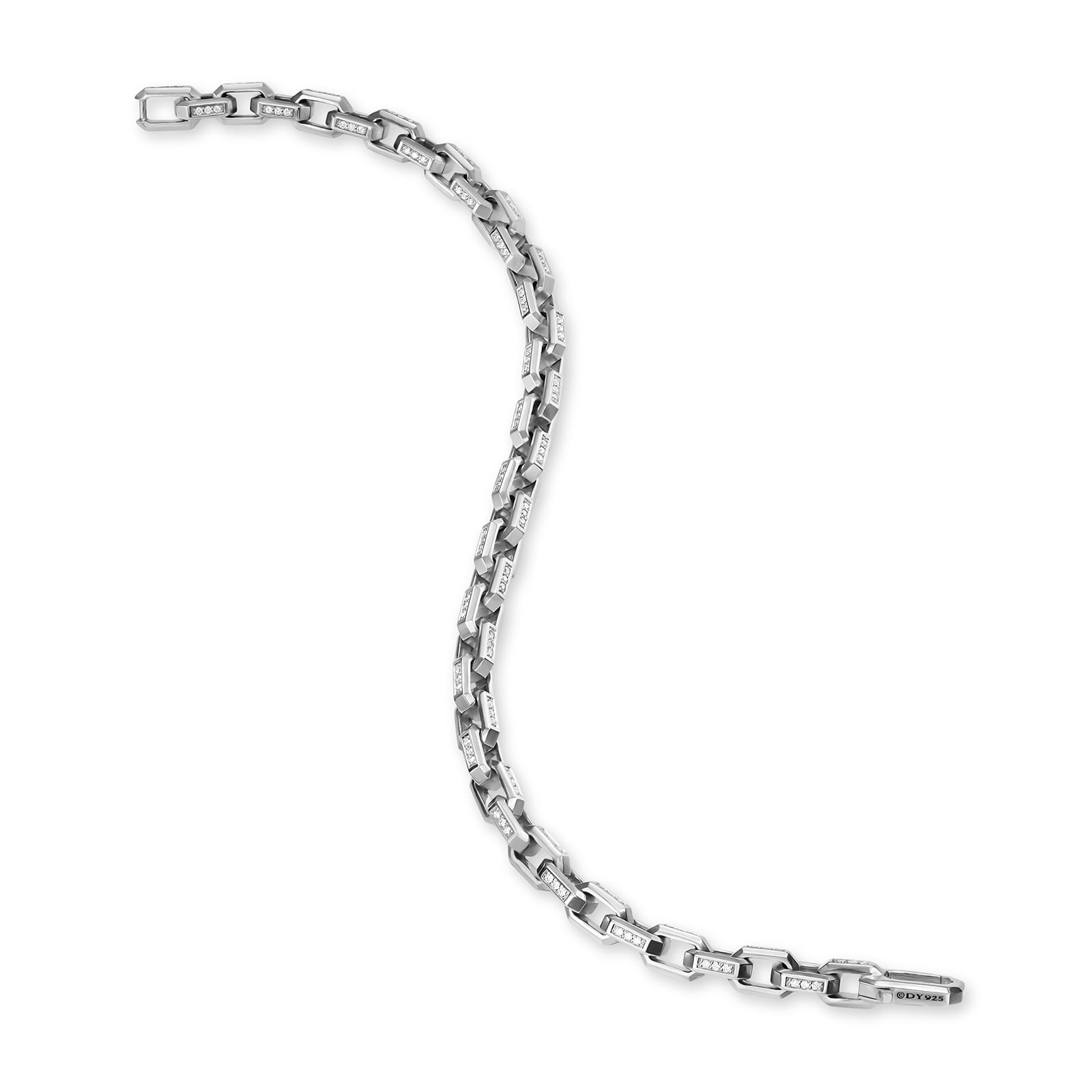 David Yurman Streamline Link Bracelet In Sterling Silver With Diamonds, 5.5mm - Size Medium