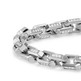 David Yurman Streamline Link Bracelet In Sterling Silver With Diamonds, 5.5mm - Size Medium