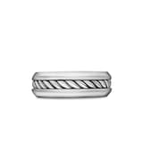 David Yurman Cable Inset Band Ring in Sterling Silver, 8mm