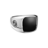 David Yurman Exotic Stone Signet Ring in Sterling Silver with Black Onyx, 14mm - Ring Size R