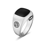 David Yurman Exotic Stone Signet Ring in Sterling Silver with Black Onyx, 14mm - Ring Size R