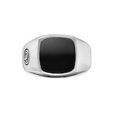 David Yurman Exotic Stone Signet Ring in Sterling Silver with Black Onyx, 14mm - Ring Size R