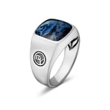 David Yurman Exotic Stone Signet Ring in Sterling Silver with Pietersite, 14mm