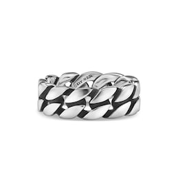 37360351 - Curb Chain Band Ring in Sterling Silver, 8mm