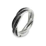 David Yurman DY Helios™ Band Ring in Sterling Silver with Black Diamonds, 6mm