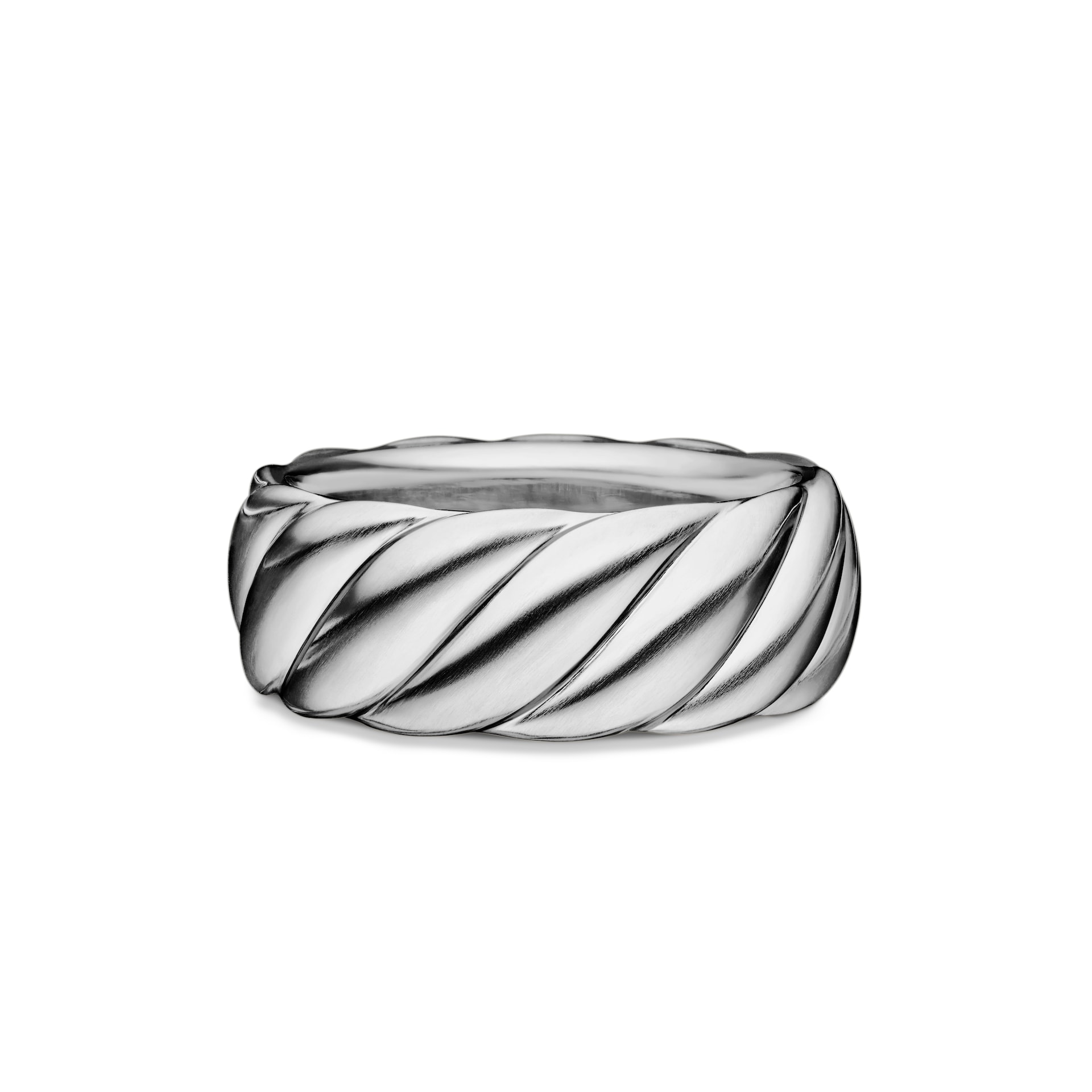 David Yurman Sculpted Cable Contour Band Ring in Sterling Silver, 9mm