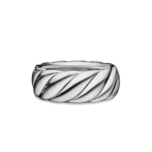 David Yurman Sculpted Cable Contour Band Ring in Sterling Silver, 9mm