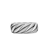David Yurman Sculpted Cable Contour Band Ring in Sterling Silver, 9mm