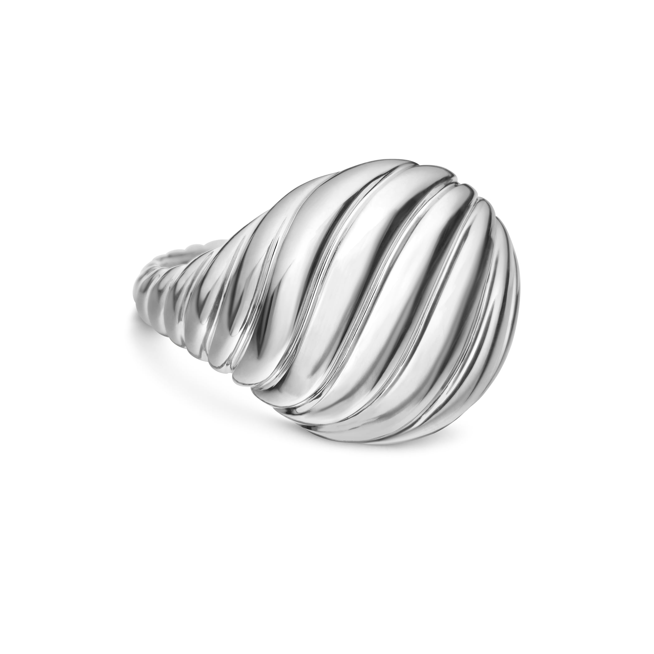 David Yurman Sculpted Cable Pinky Ring in Sterling Silver, 13mm David Yurman Sculpted Cable Pinky Ring in Sterling Silver, 13mm