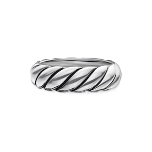 David Yurman Sculpted Cable Band Ring in Sterling Silver, 6mm