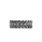 David Yurman Chevron Band Ring In Sterling Silver With Black Diamonds, 9mm