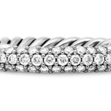 David Yurman Petite Pavé Stack Ring In Sterling Silver With Diamonds, 3mm - Ring Size L