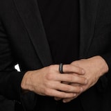 David Yurman Deco Signet Ring In Black Titanium With Black Diamonds, 10mm - Ring Size T.5