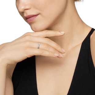 David Yurman Petite X Ring In Sterling Silver With Diamonds, 4mm