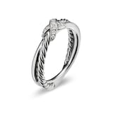 David Yurman Petite X Ring In Sterling Silver With Diamonds, 4mm
