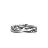 David Yurman Petite X Ring In Sterling Silver With Diamonds, 4mm