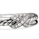 David Yurman Petite X Ring In Sterling Silver With Diamonds, 4mm
