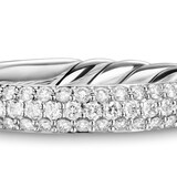 David Yurman DY Mercer™ Pavé Band Ring In Sterling Silver With Diamonds, 3.7mm