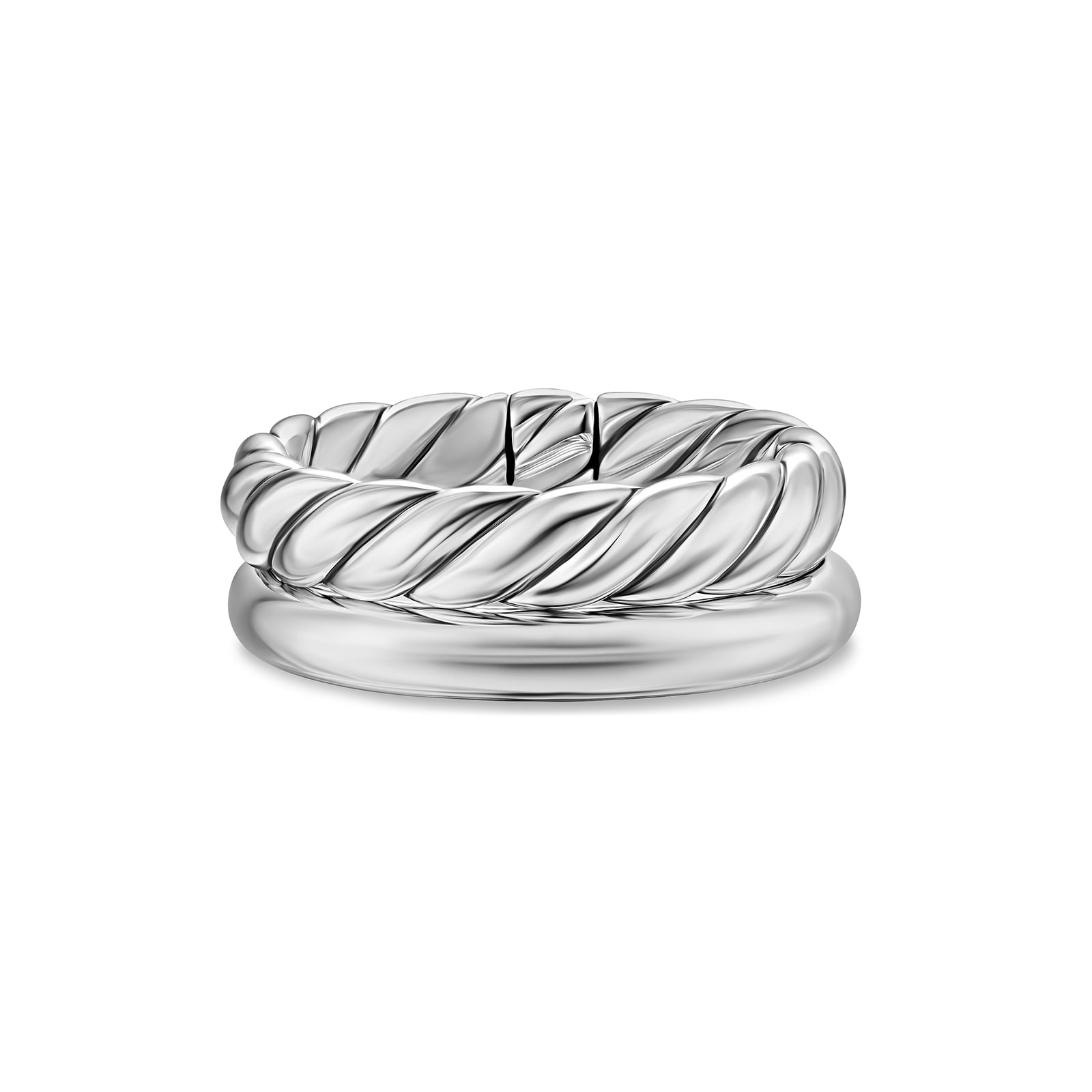 David Yurman DY Mercer™ Two Row Ring In Sterling Silver, 8mm