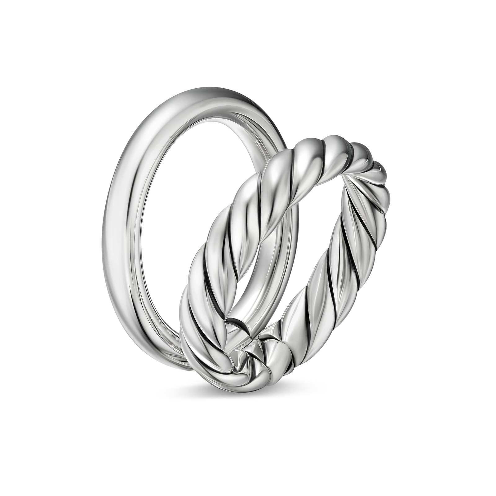 David Yurman DY Mercer™ Two Row Ring In Sterling Silver, 8mm - Ring Size L.5