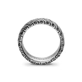 David Yurman Chevron Band Ring In Sterling Silver With Black Diamonds, 8mm - Ring Size T.5