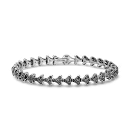 37360376 - Armory® Link Bracelet In Sterling Silver With Black Diamonds, 7.5mm - Size Medium