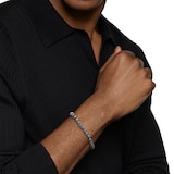 David Yurman Armory® Link Bracelet In Sterling Silver With Black Diamonds, 7.5mm - Size Medium