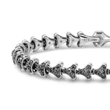 David Yurman Armory® Link Bracelet In Sterling Silver With Black Diamonds, 7.5mm - Size Medium