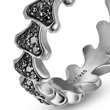 David Yurman Armory® Band Ring In Sterling Silver With Black Diamonds, 6.2mm - Ring Size 9