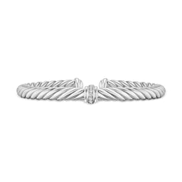 37360391 - Cable Flex Centre Station Bracelet In Sterling Silver With Diamonds - Size Large