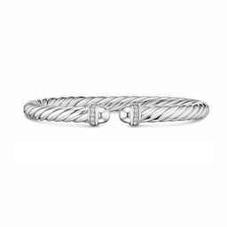37360392 - Cable Flex Bracelet In Sterling Silver With Diamonds, 6mm - Size Small