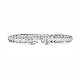 37360393 - Cable Flex Bracelet In Sterling Silver With Diamonds, 6mm - Size Medium