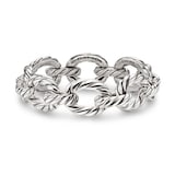 David Yurman Sculpted Cable Oval Link Bracelet In Sterling Silver, 18mm - Size Large
