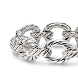 David Yurman Sculpted Cable Oval Link Bracelet In Sterling Silver, 18mm - Size Large