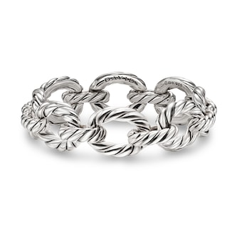 David Yurman Sculpted Cable Oval Link Bracelet In Sterling Silver, 18mm - Size Medium David Yurman Sculpted Cable Oval Link Bracelet In Sterling Silver, 18mm - Size Medium
