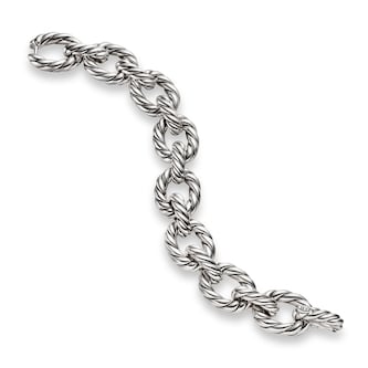 David Yurman Sculpted Cable Oval Link Bracelet In Sterling Silver, 18mm - Size Medium David Yurman Sculpted Cable Oval Link Bracelet In Sterling Silver, 18mm - Size Medium