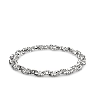 David Yurman Sculpted Cable Oval Link Necklace In Sterling Silver, 18mm