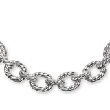 David Yurman Sculpted Cable Oval Link Necklace In Sterling Silver, 18mm