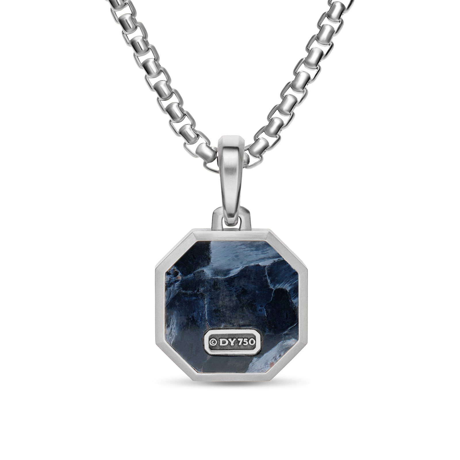 David Yurman Faceted Amulet In Sterling Silver With Pietersite, 16mm David Yurman Faceted Amulet In Sterling Silver With Pietersite, 16mm