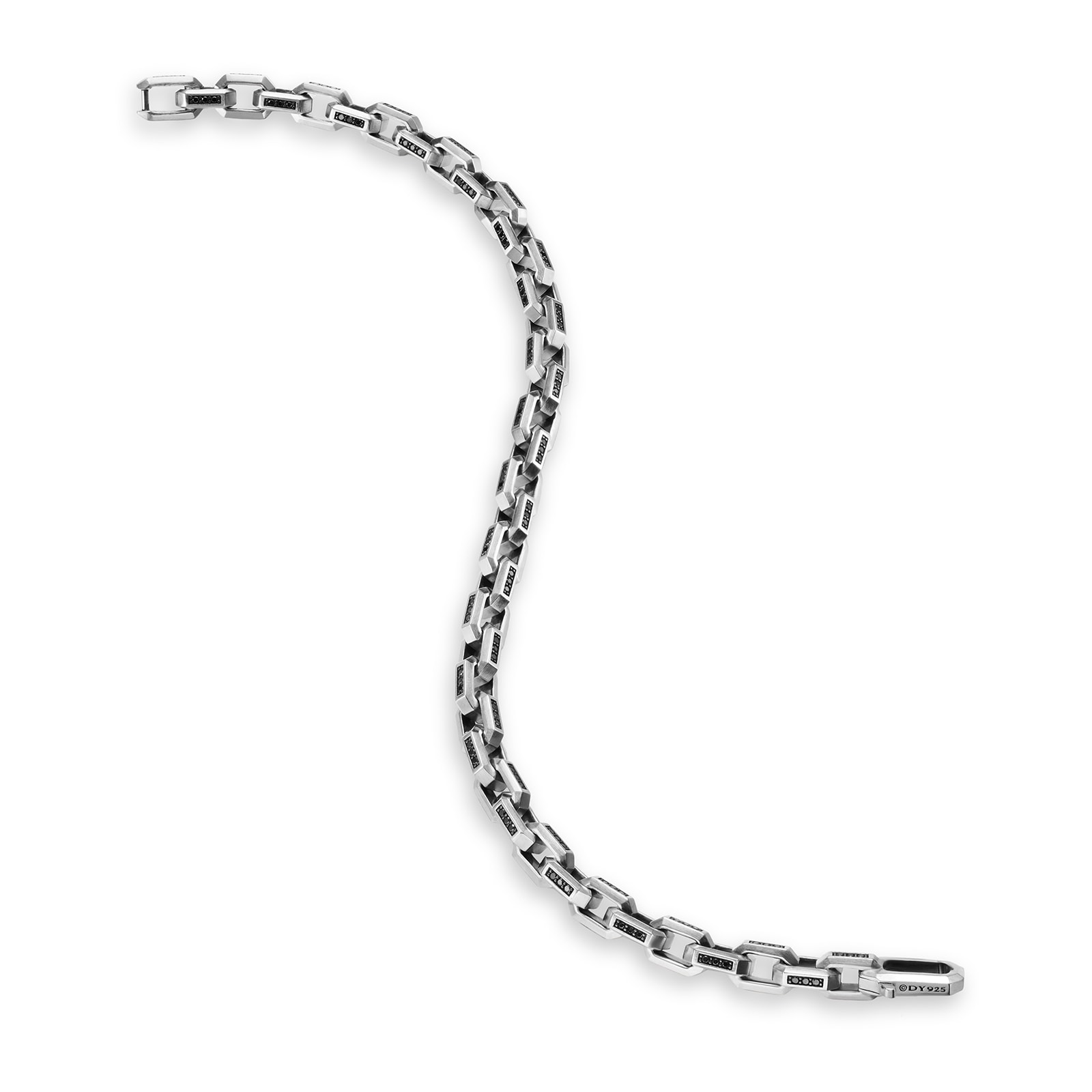 David Yurman Streamline Link Bracelet In Sterling Silver With Black Diamonds, 5.5mm - Size Medium David Yurman Streamline Link Bracelet In Sterling Silver With Black Diamonds, 5.5mm - Size Medium