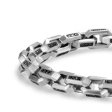 David Yurman Streamline Link Bracelet In Sterling Silver With Black Diamonds, 5.5mm - Size Medium