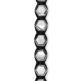David Yurman Faceted Woven Bracelet In Sterling Silver With Black Nylon And Black Onyx, 8mm - Size Medium