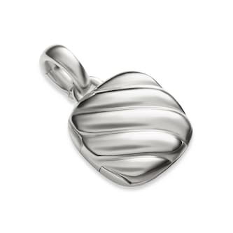 David Yurman Sculpted Cable Square Locket In Sterling Silver, 14.5mm